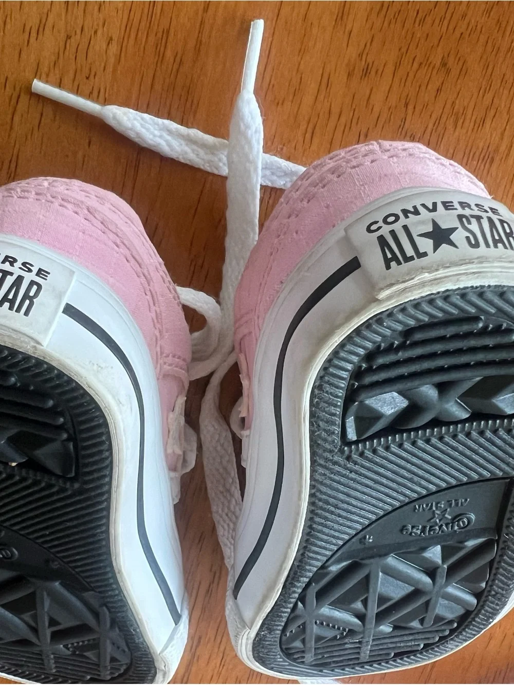 ADORABLE! Converse Kids Pink and White Lace-Up Sneakers